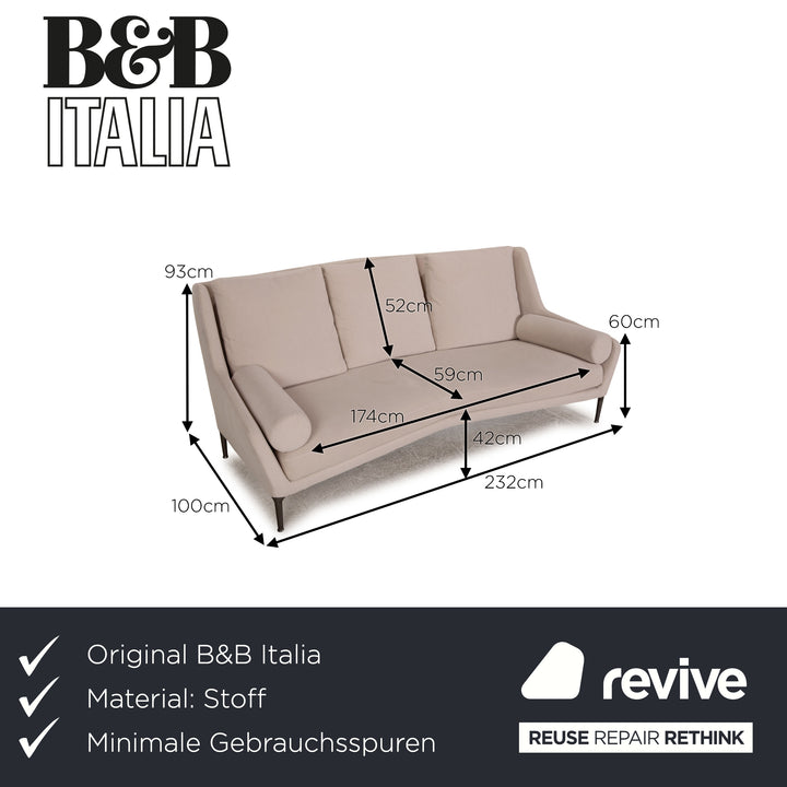 B&B Italia Èdouard Stoff Sofa Rosé Dreisitzer Couch