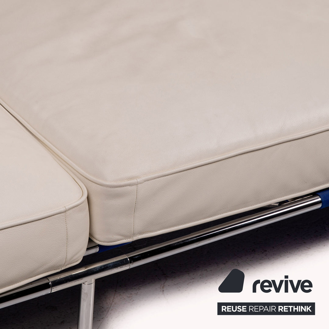 B&amp;B Italia Free Time Leather Lounger White Daybed Sleep Function Sofa Bed Antonio Citterio