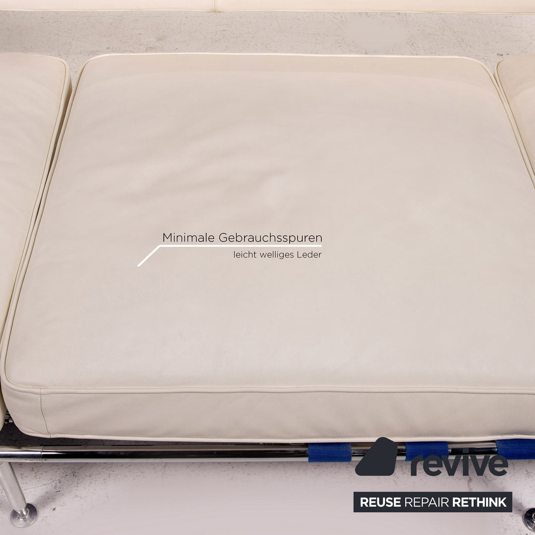 B&amp;B Italia Free Time Leather Lounger White Daybed Sleep Function Sofa Bed Antonio Citterio