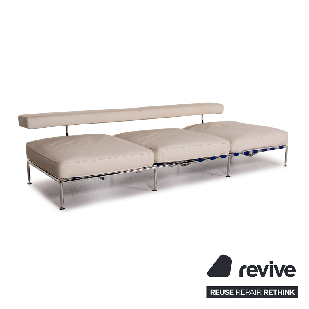 B&amp;B Italia Free Time Leather Lounger White Daybed Sleep Function Sofa Bed Antonio Citterio
