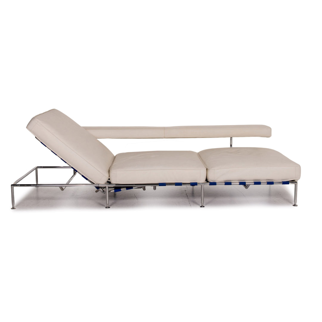 B&amp;B Italia Free Time Leather Lounger White Daybed Sleep Function Sofa Bed Antonio Citterio