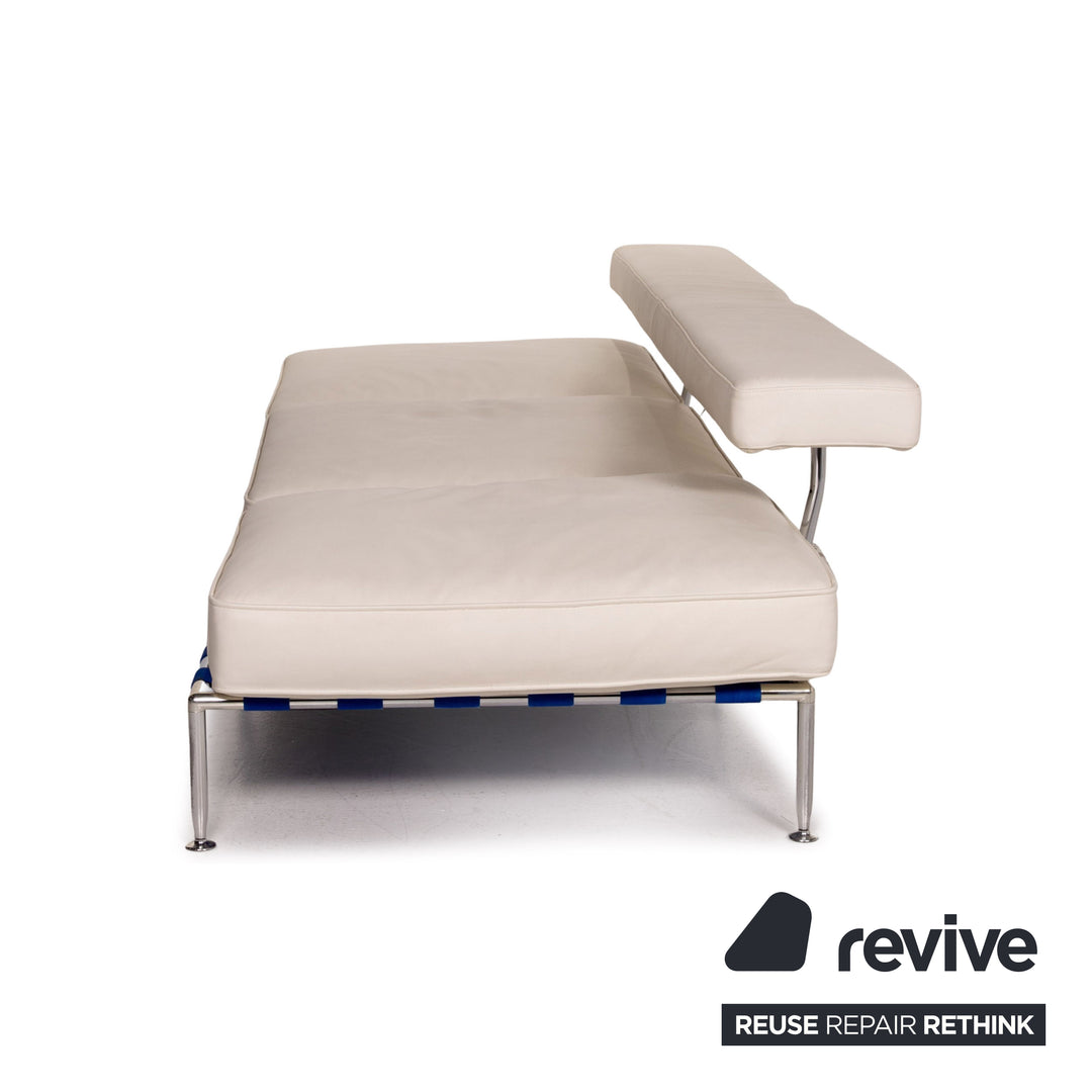 B&amp;B Italia Free Time Leather Lounger White Daybed Sleep Function Sofa Bed Antonio Citterio