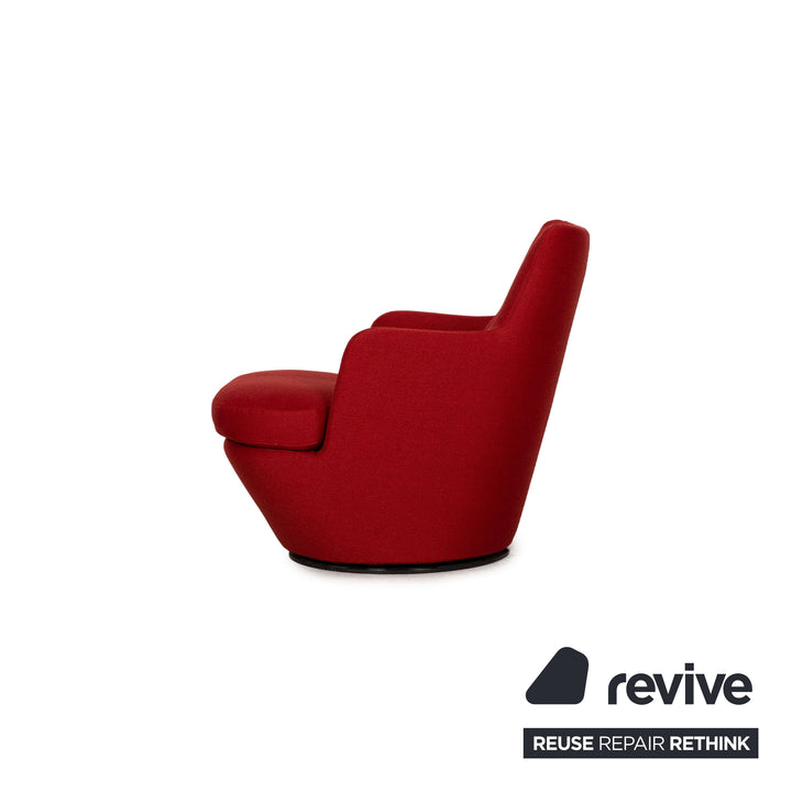 Bensen Lo Turn Fabric Armchair Red Swivel function