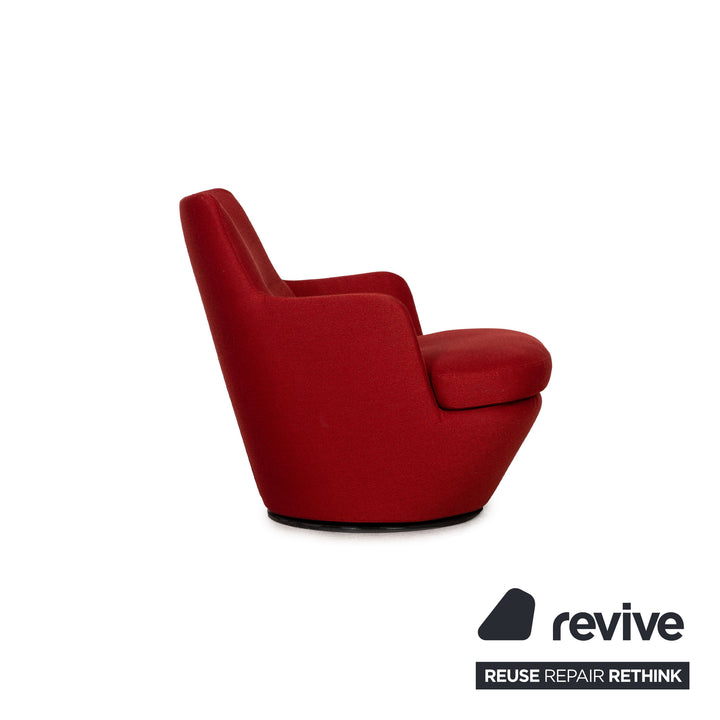 Bensen Lo Turn Fabric Armchair Red Swivel function
