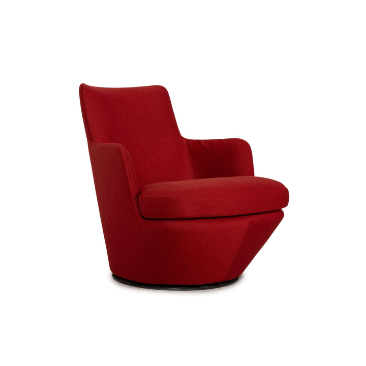 Bensen Lo Turn Fabric Armchair Red Swivel function