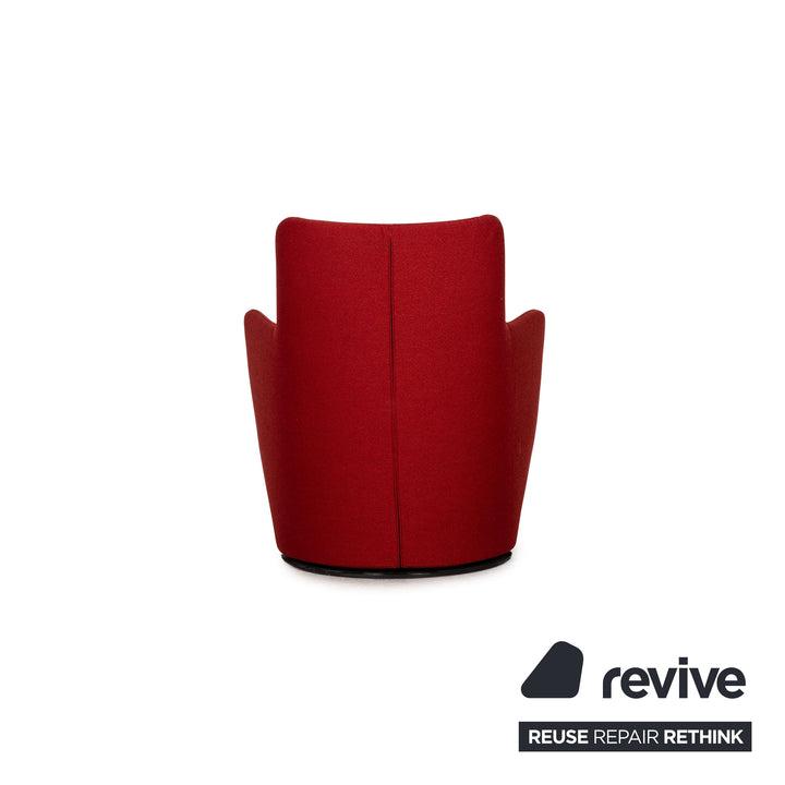 Bensen Lo Turn Fabric Armchair Red Swivel function