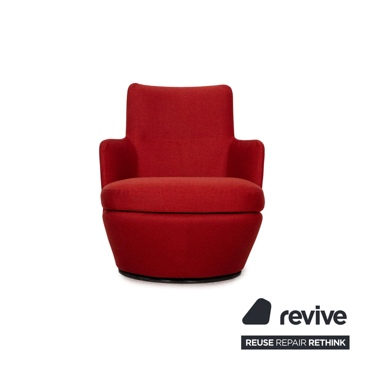 Bensen Lo Turn Fabric Armchair Red Swivel function