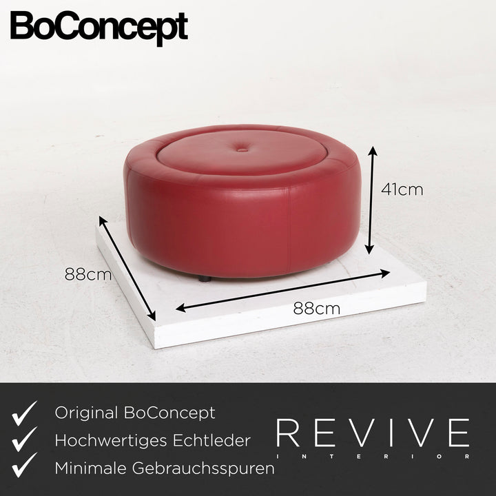 BoConcept Alpha Leder Hocker Rot #12995