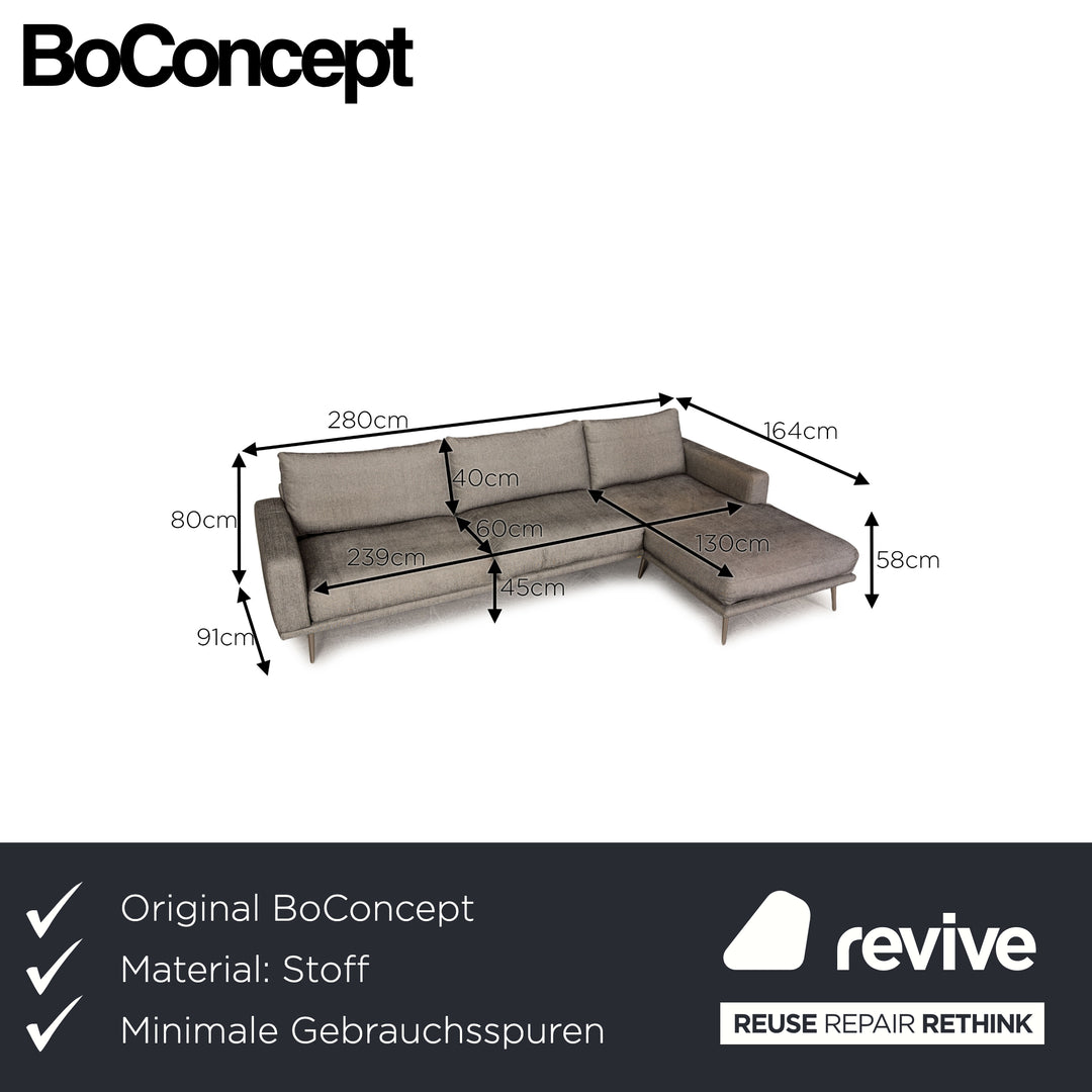 BoConcept Carlton Canapé d'angle en tissu gris