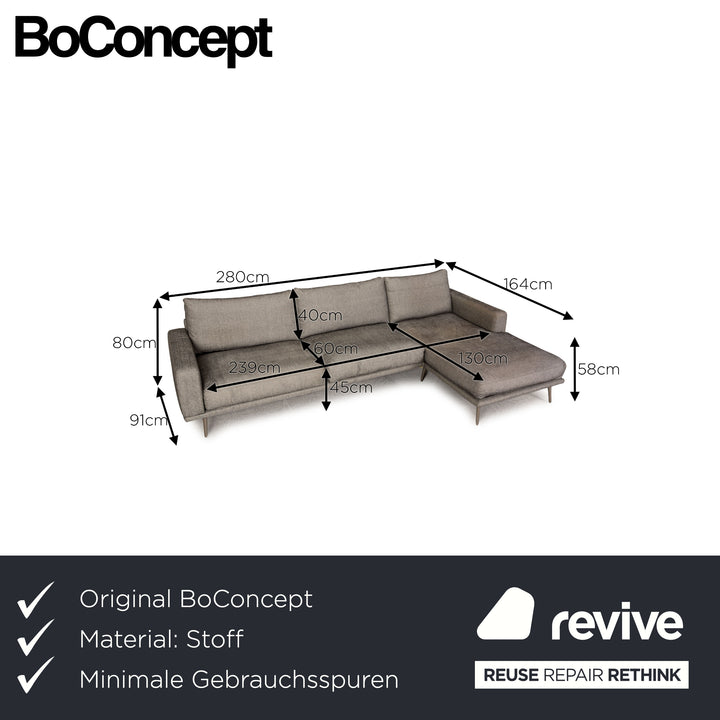BoConcept Carlton Canapé d'angle en tissu gris