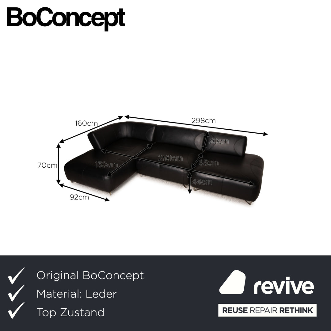BoConcept Como Leder Sofa Schwarz Ecksofa Couch