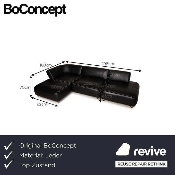 BoConcept Como Leder Sofa Schwarz Ecksofa Couch