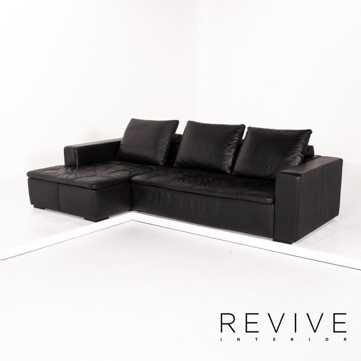 BoConcept Mezzo Leder Ecksofa Schwarz Sofa Couch #13143