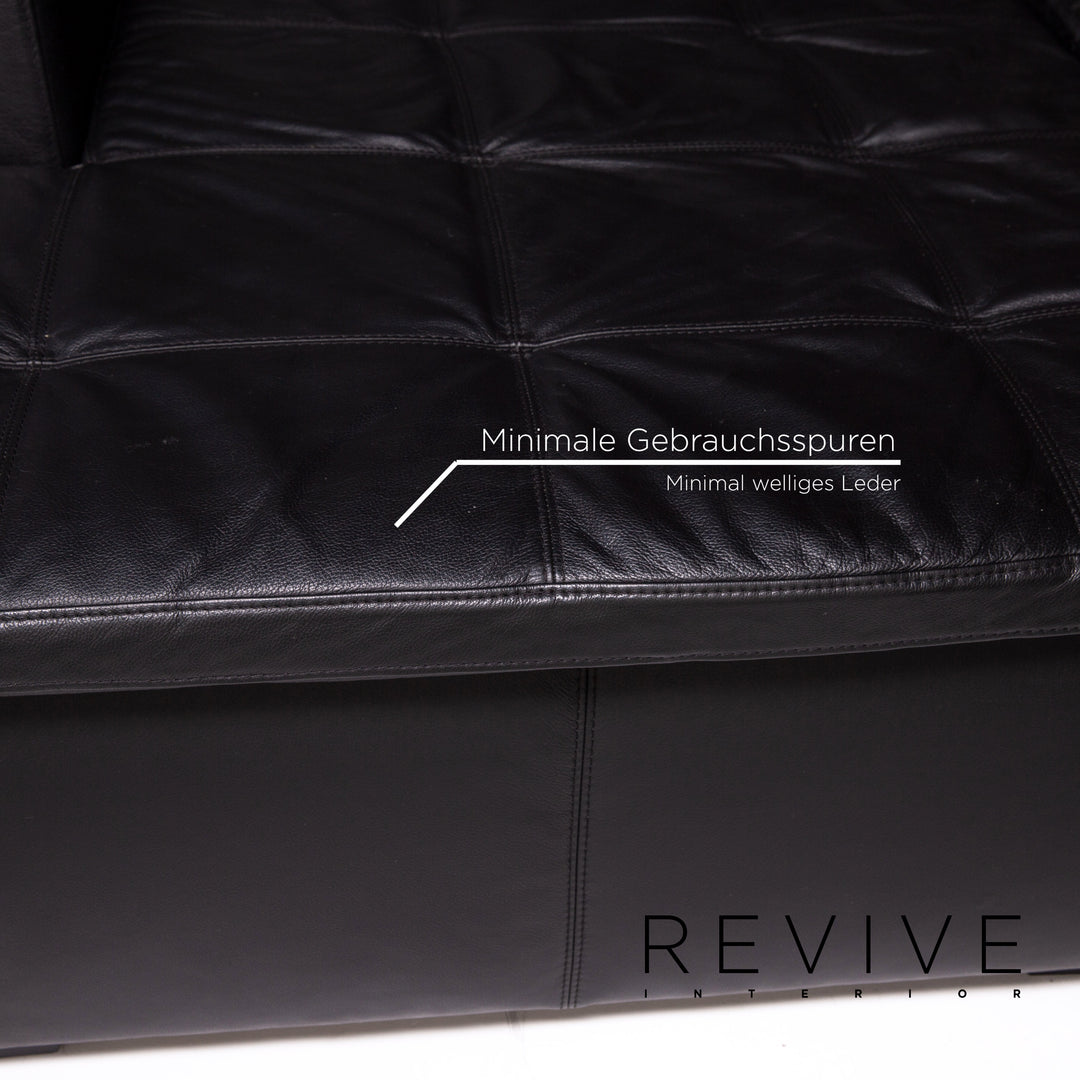 BoConcept Mezzo Leder Ecksofa Schwarz Sofa Couch #13143