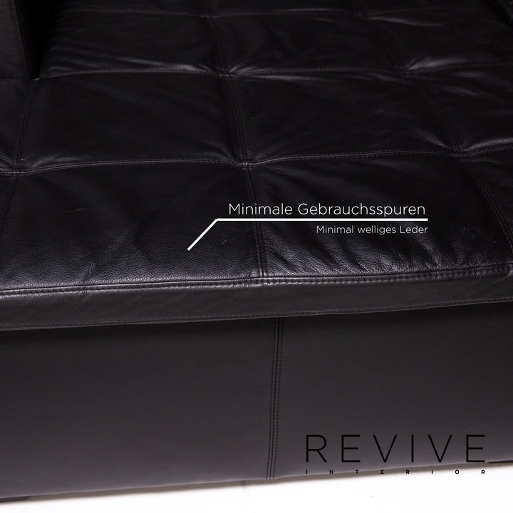 BoConcept Mezzo Leder Ecksofa Schwarz Sofa Couch #13143