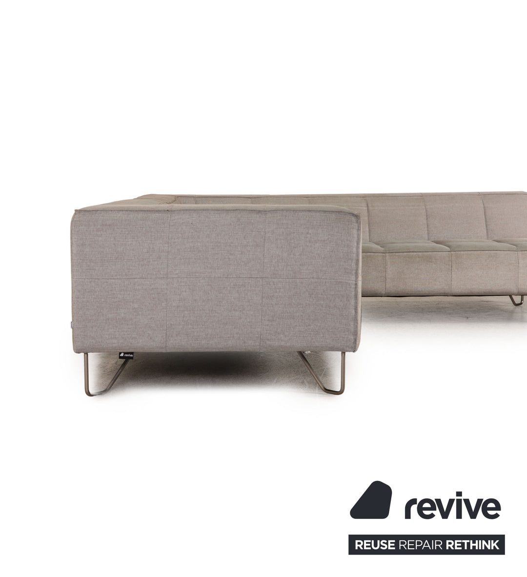 BoConcept Milos canapé en tissu gris canapé d'angle avec tabouret