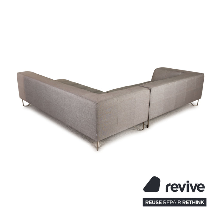 BoConcept Milos canapé en tissu gris canapé d'angle avec tabouret