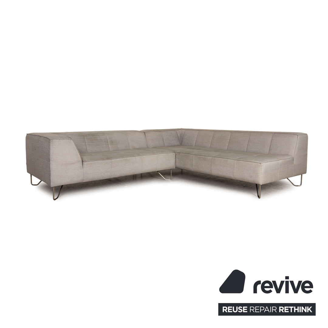 BoConcept Milos canapé en tissu gris canapé d'angle avec tabouret