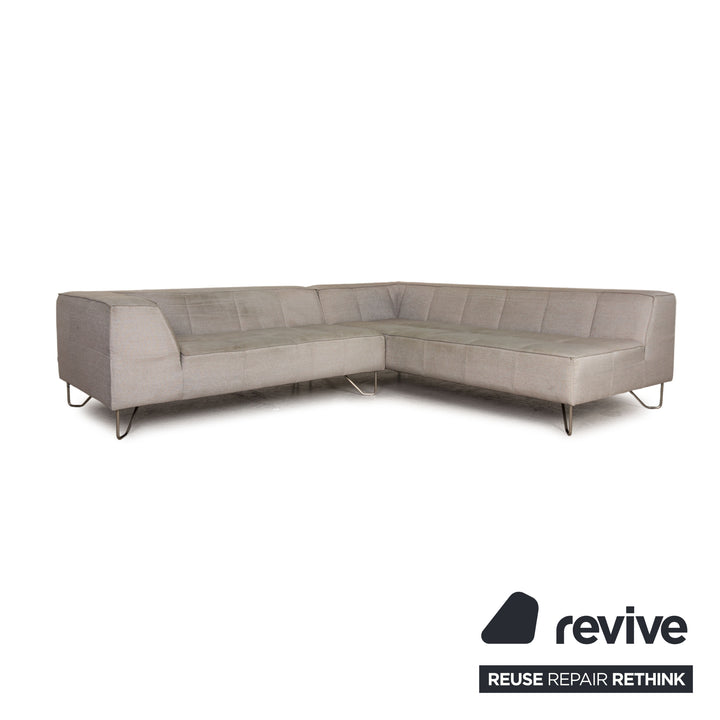 BoConcept Milos canapé en tissu gris canapé d'angle avec tabouret