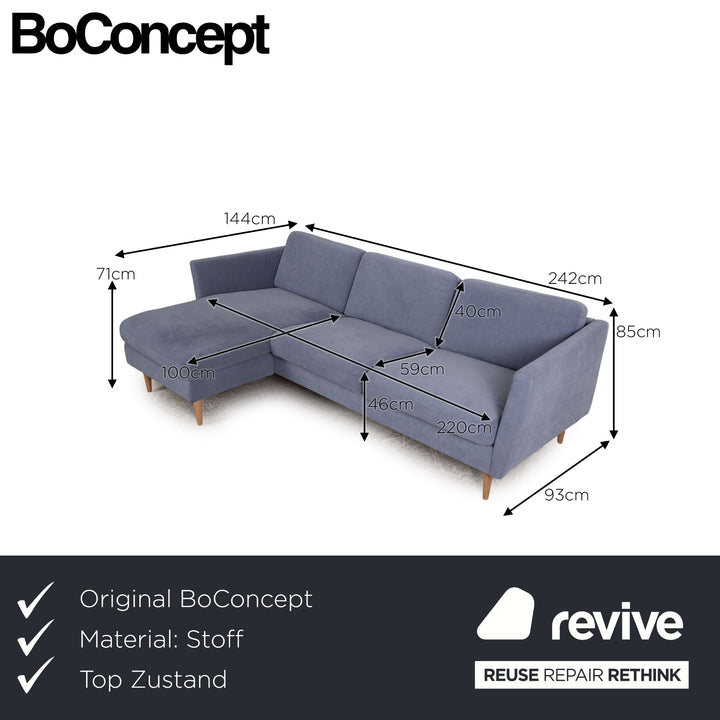 BoConcept Indivi fabric (FRISCO) corner sofa blue sofa couch