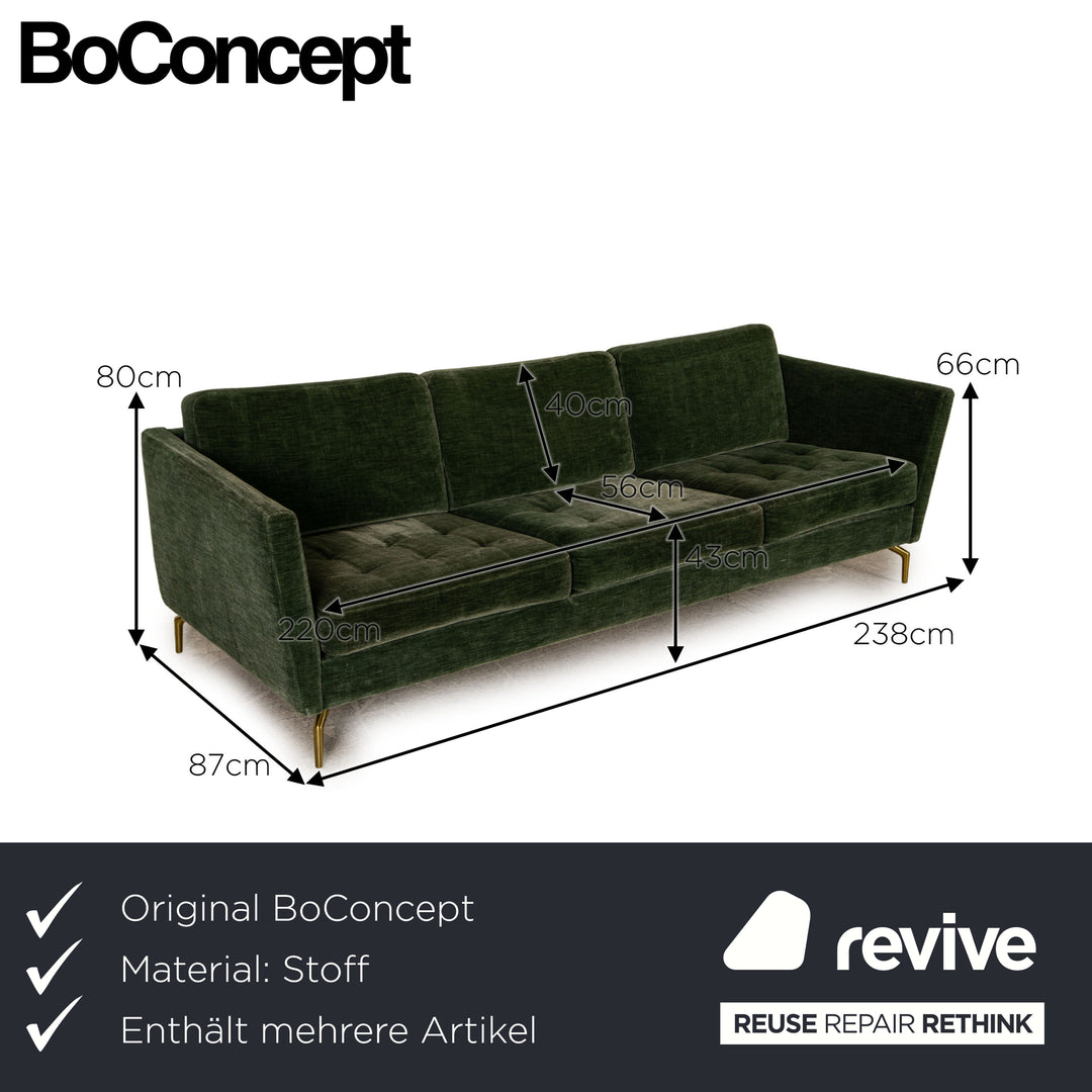 BoConcept Osaka Fabric Sofa Set Three Seater Green Sofa Couch