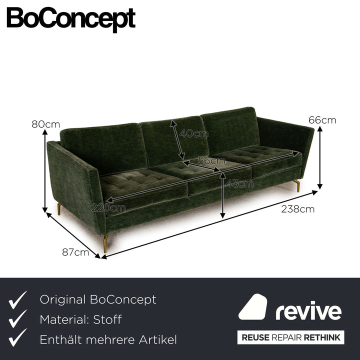 BoConcept Osaka Fabric Sofa Set Three Seater Green Sofa Couch