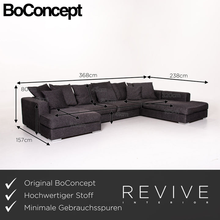BoConcept fabric corner sofa anthracite gray sofa couch #13864