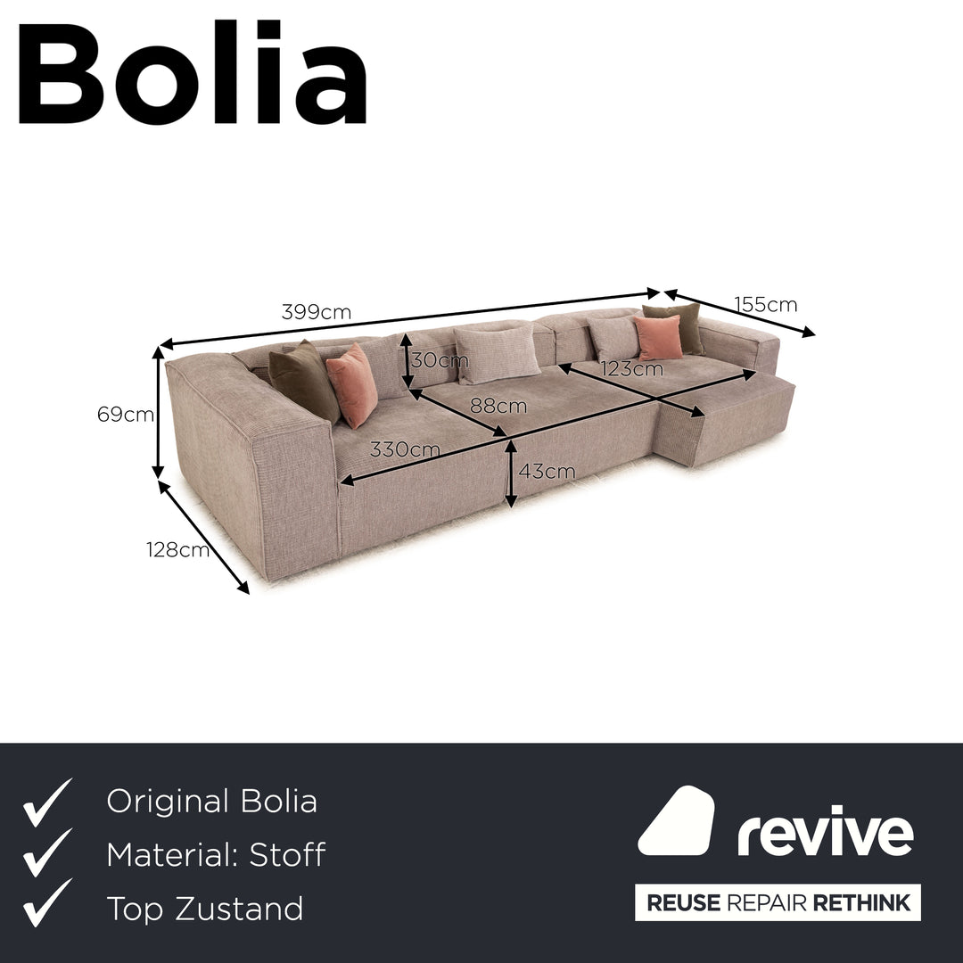 Bolia Cosima Canapé d'angle en tissu Gris Canapé