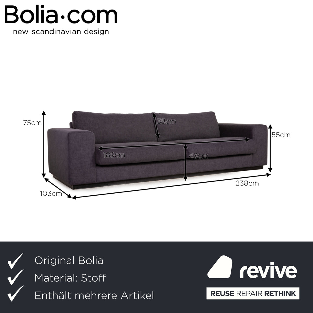 Bolia Sepia Fabric Sofa Set Gray Three Seater Pouf