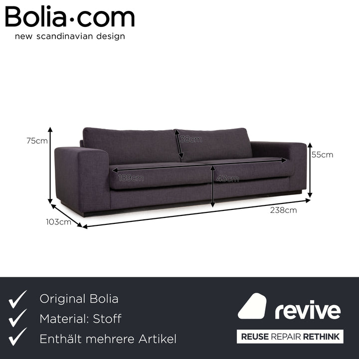 Bolia Sepia Fabric Sofa Set Gray Three Seater Pouf