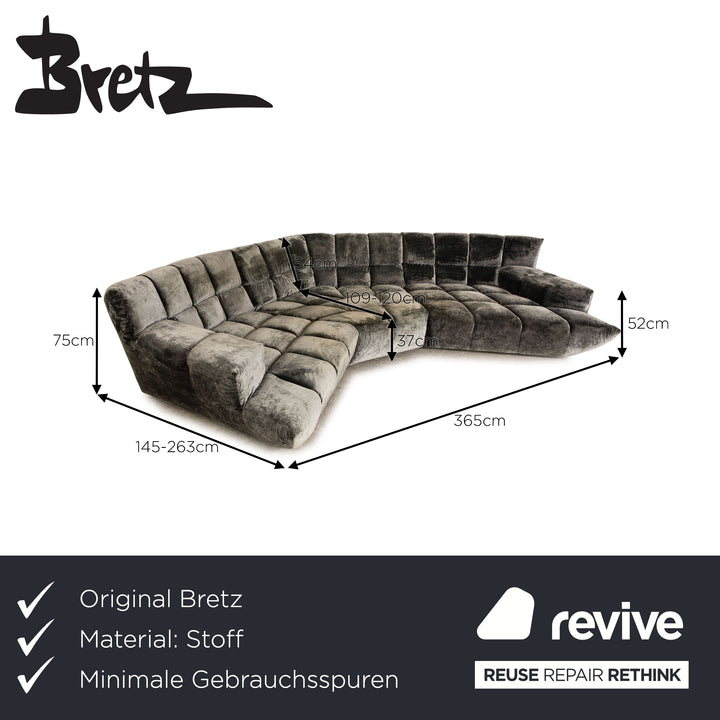 Canapé d'angle Bretz Cloud 7 en tissu gris