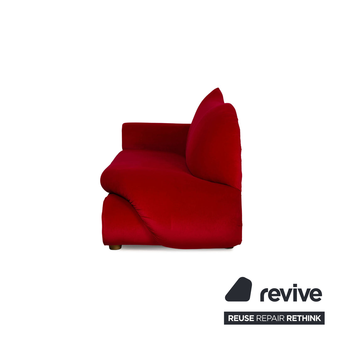 Bretz Gaudi Fabric Three Seater Red Sofa Couch