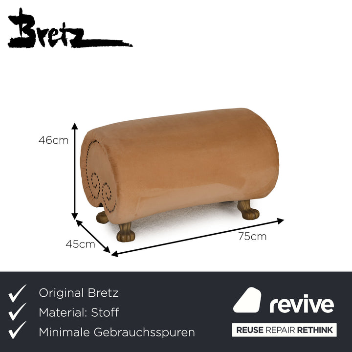 Bretz Gaudi Stoff Hocker Beige