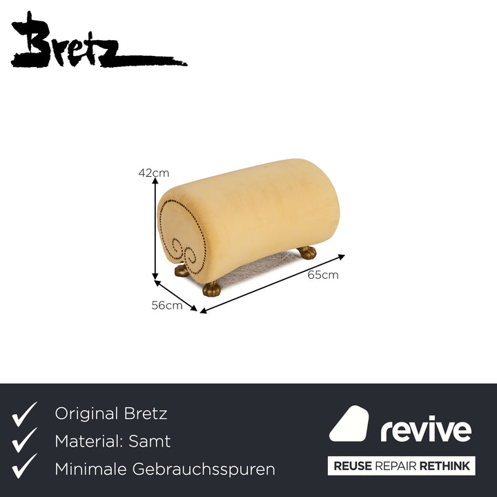 Bretz Gaudi Stoff Hocker Gelb