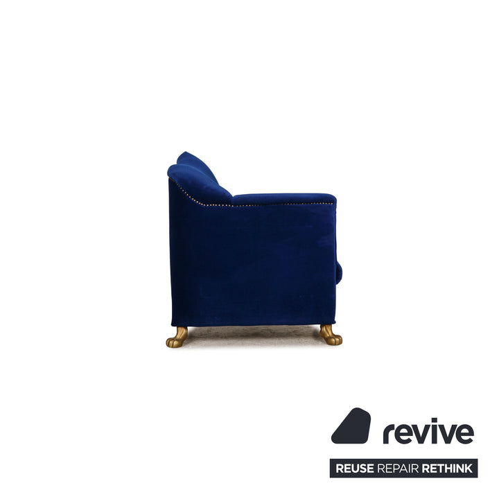 Bretz Gaudi Stoff Sessel Blau Samt