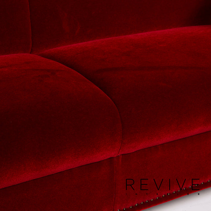 Bretz Gaudi Stoff Sofa Garnitur Rot Dreisitzer Sessel Samt #14964