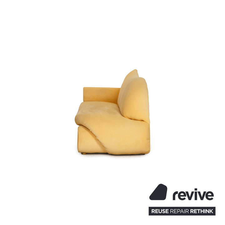 Bretz Gaudi Stoff Sofa Gelb Dreisitzer Couch