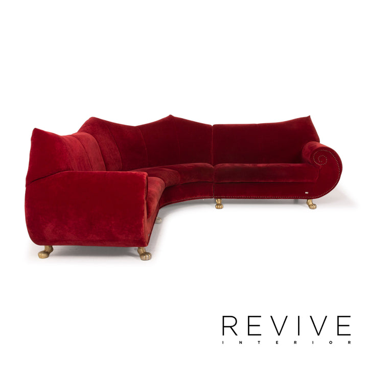 Bretz Gaudi Stoff Sofa Rot Ecksofa Samt