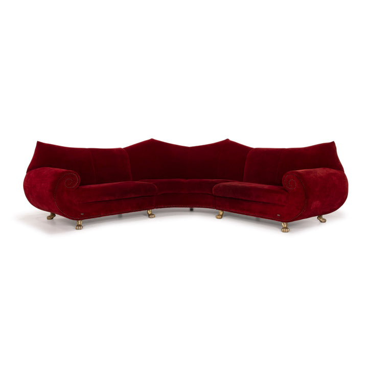 Bretz Gaudi Stoff Sofa Rot Ecksofa Samt