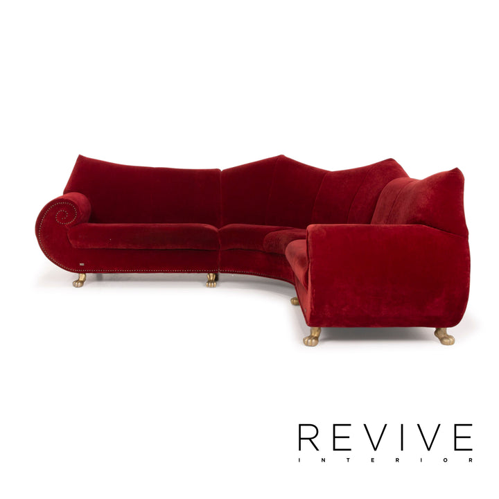 Bretz Gaudi Stoff Sofa Rot Ecksofa Samt