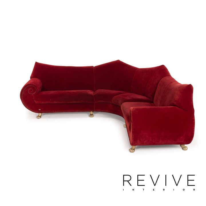 Bretz Gaudi Stoff Sofa Rot Ecksofa Samt