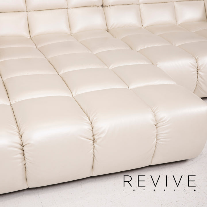 Bretz Ocean 7 Leder Sofa Creme Perlmutt Ecksofa #14547