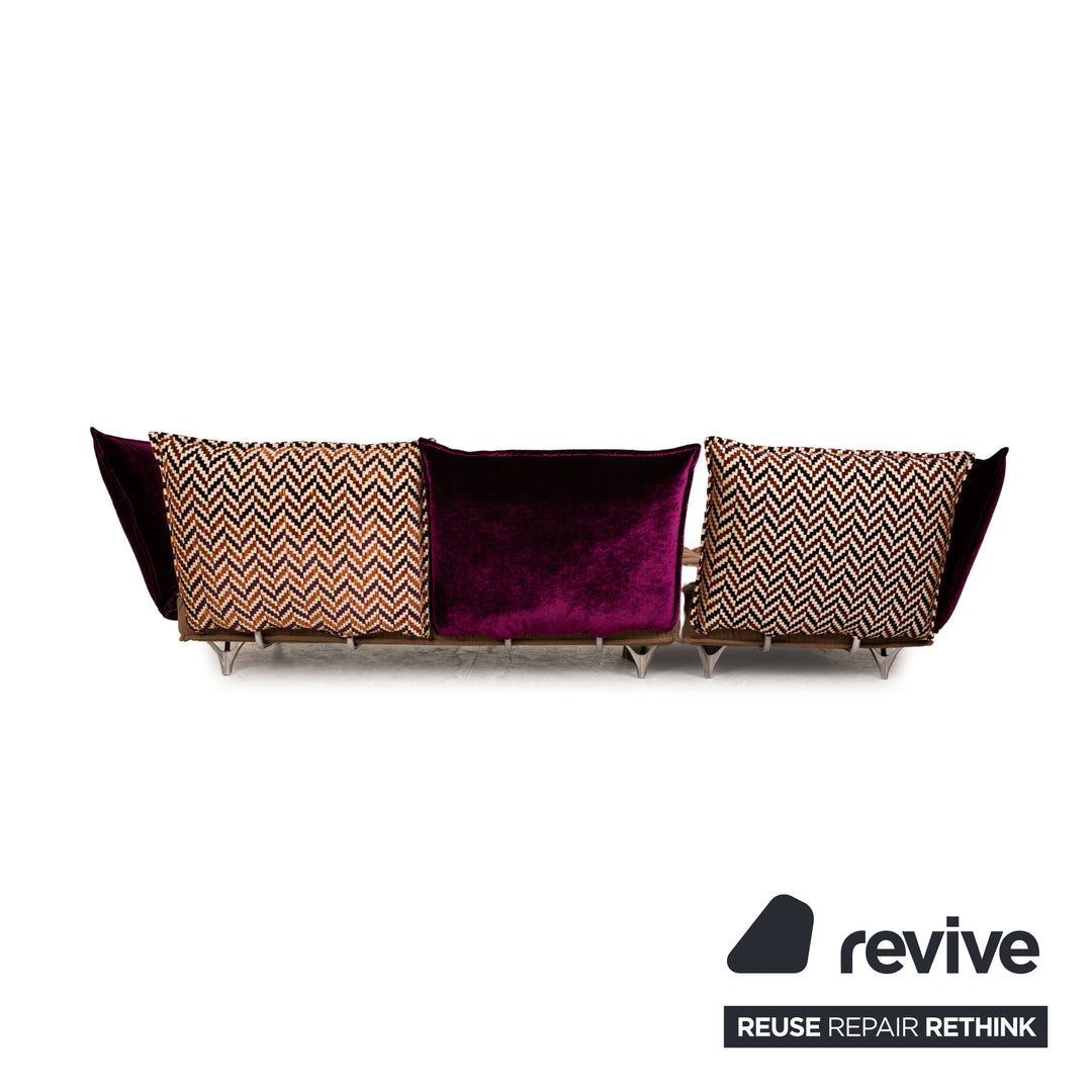Bretz Ohlinda fabric sofa set brown purple corner sofa stool couch