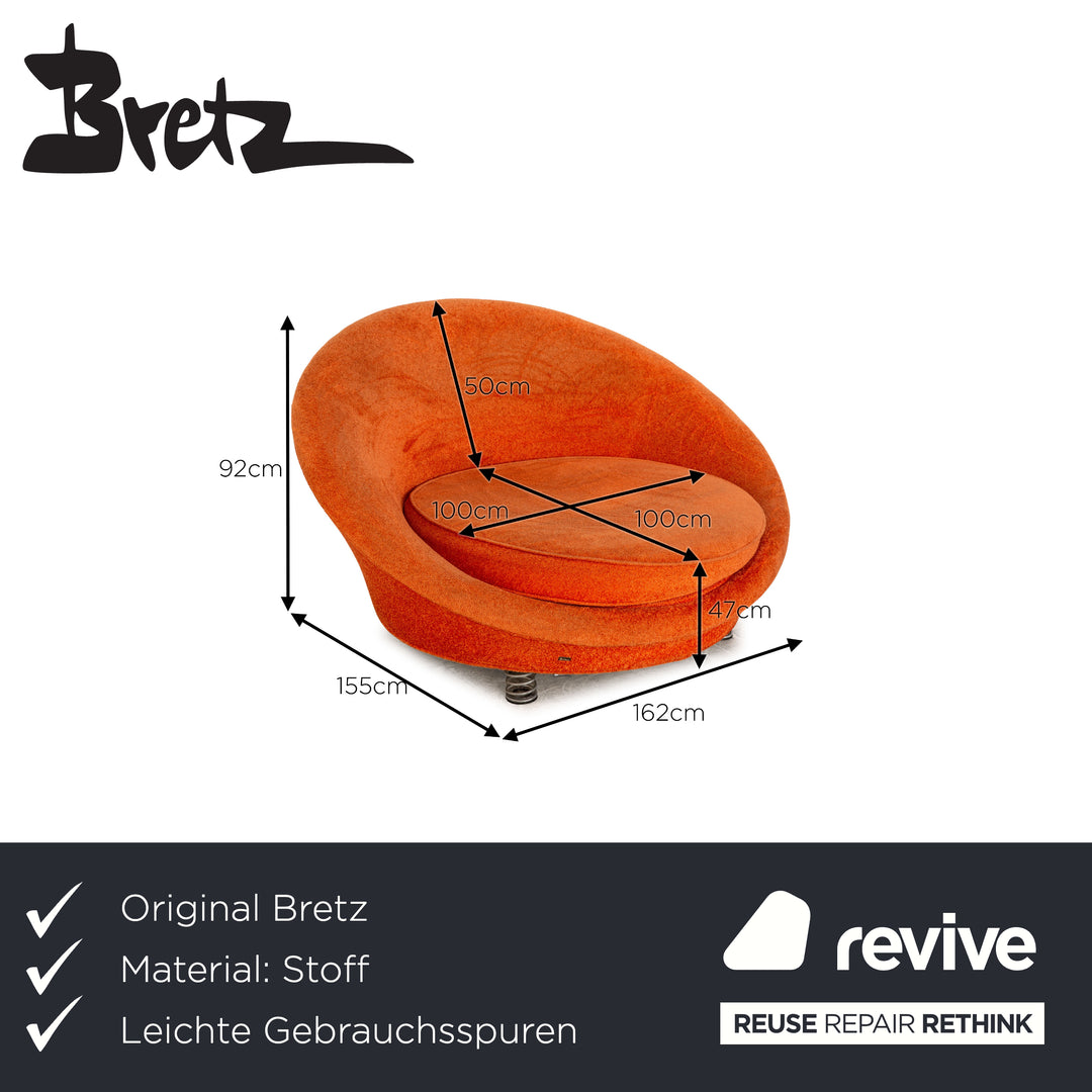 Fauteuil de piscine Bretz en tissu orange