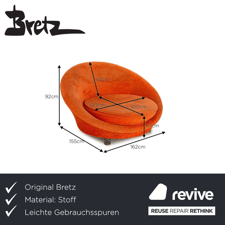 Fauteuil de piscine Bretz en tissu orange