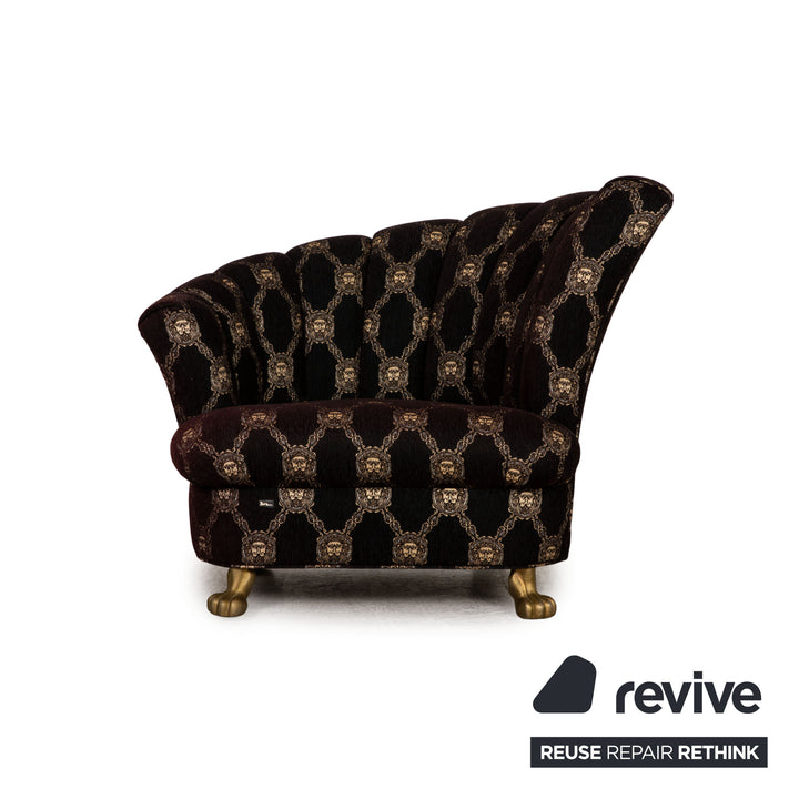 Bretz fabric armchair brown pattern