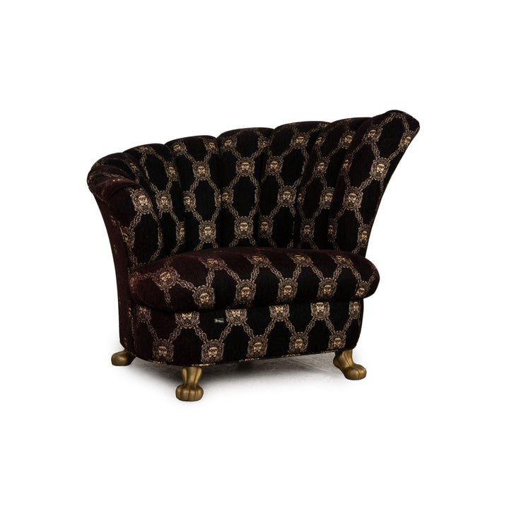Bretz fabric armchair brown pattern