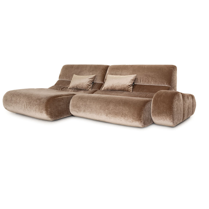 Bretz Wave Stoff Viersitzer Braun Sofa Couch