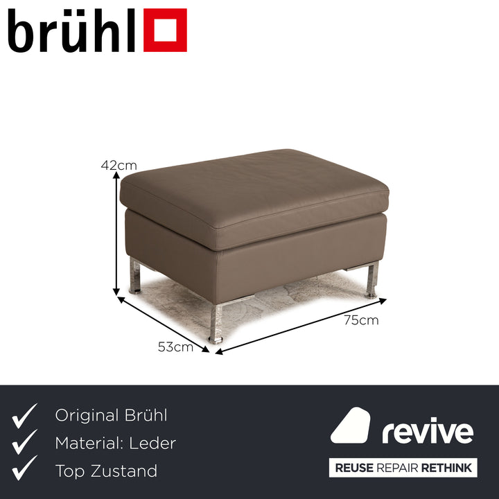 Brühl Alba Leather Stool Grey
