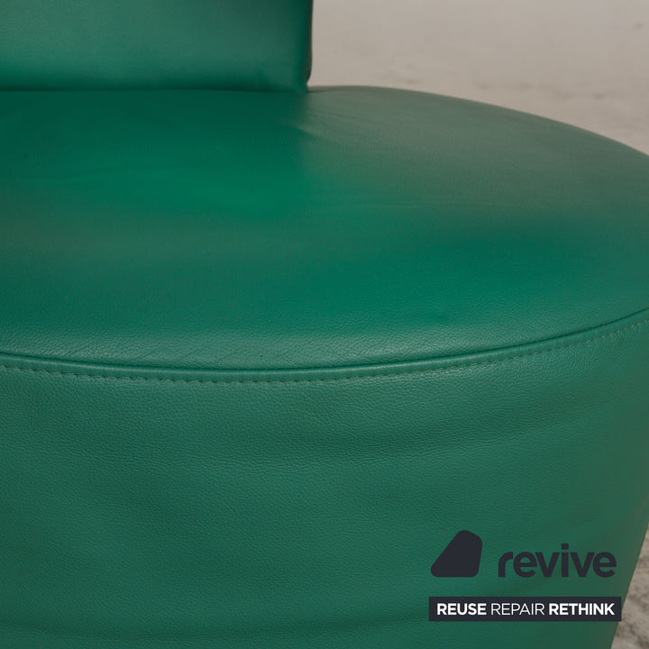 Brühl Big Arm Leather Armchair Green Swivel function